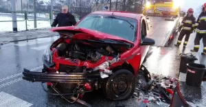 Kolizja na DW 933 w Suszcu - 05.12.2017