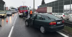 Kolizja na DK-1 w Pszczynie - 4.12.2017