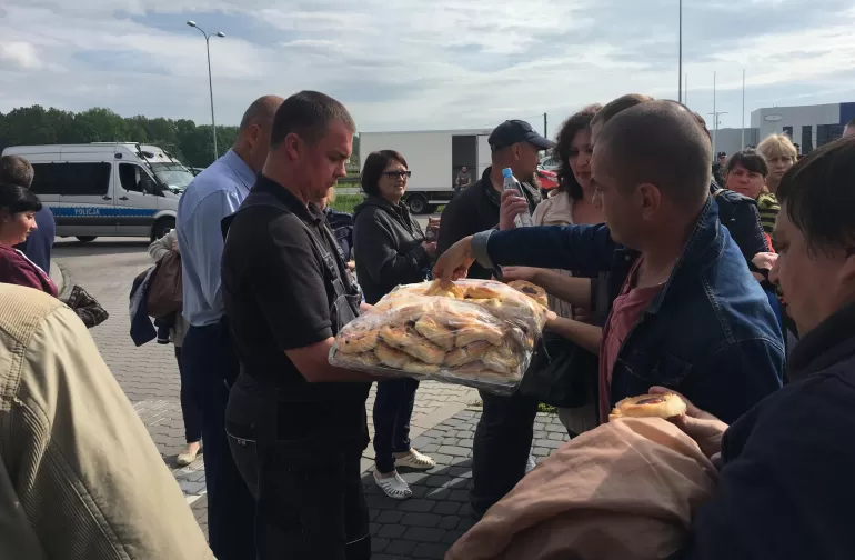 Protest pracowników pod zakładami mięsnymi w Pszczynie i Goczałkowicach-Zdroju - 28.05.2019
